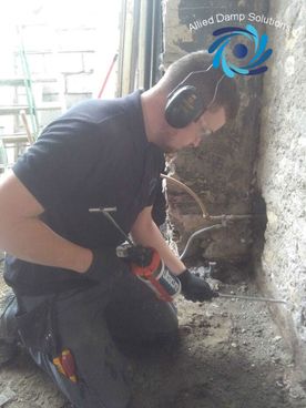 Damp Proof Injection in progress 